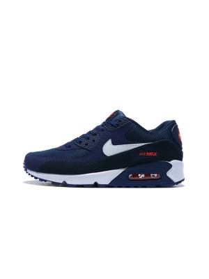 Nike Air Max 90 AJ1285-403 - 딥 네이비와 화이트 스우시 & 레드 디테일 | 아이코닉 디자인 & 데일리 편안함