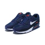 Nike Air Max 90 AJ1285-403 - Deep Navy with White Swoosh & Red Accents