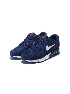 Nike Air Max 90 AJ1285-403 - 딥 네이비와 화이트 스우시 & 레드 디테일 | 아이코닉 디자인 & 데일리 편안함