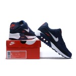 Nike Air Max 90 AJ1285-403 - Deep Navy with White Swoosh & Red Accents