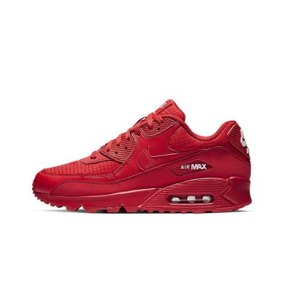 Nike Air Max 90 AJ1285-602 - All-Red Sneakers with Textured Finish | Bold Style & Everyday Comfort