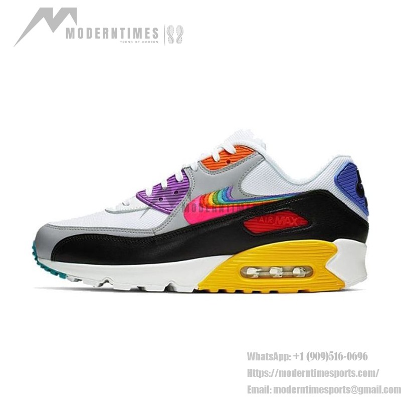 Nike Air Max 90 BETRUE CJ5482-100 - Bold Sneakers with Rainbow Accents and Max Air Cushioning