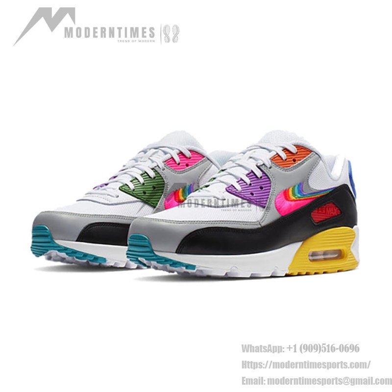 Nike Air Max 90 BETRUE CJ5482-100 - Bold Sneakers with Rainbow Accents and Max Air Cushioning