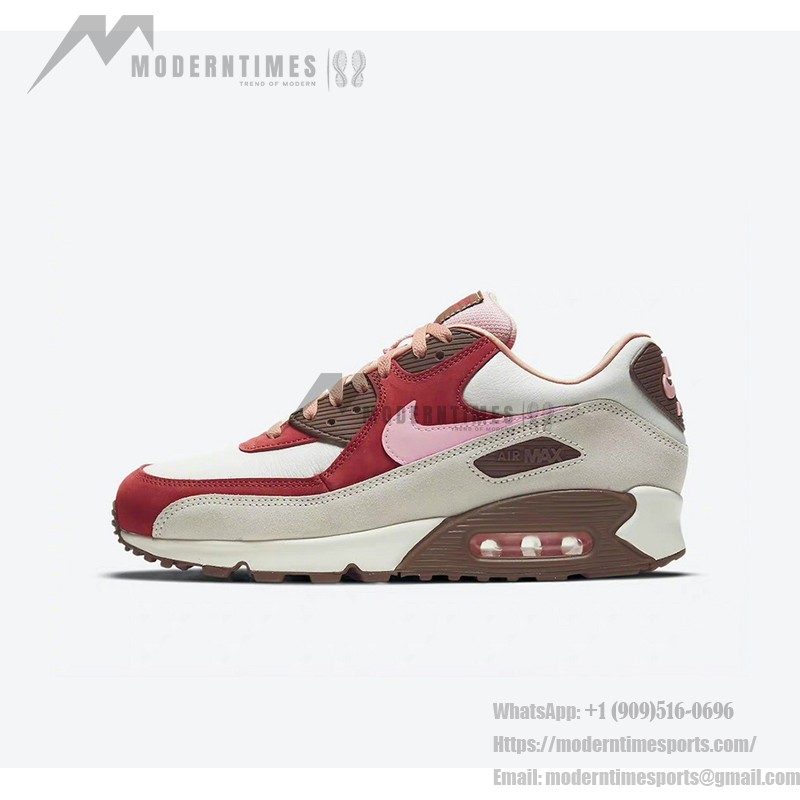 Nike Air Max 90 CU1816-100 Bacon Edition Sneakers in Cream, Red, and Pink