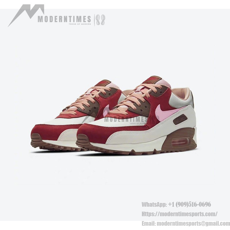 Nike Air Max 90 CU1816-100 Bacon Edition Sneakers in Cream, Red, and Pink