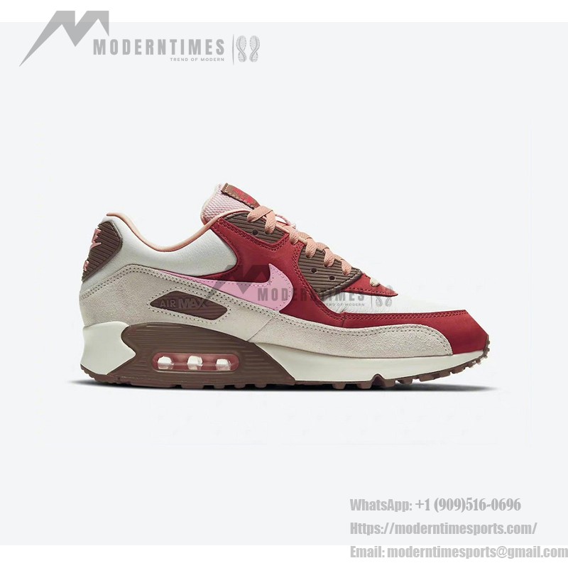 Nike Air Max 90 CU1816-100 Bacon Edition Sneakers in Cream, Red, and Pink