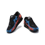 Nike Air Max 90 DJ6888-001 - Black sneakers featuring red and blue tie-dye overlays