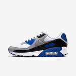 Nike Air Max 90 CD0881-102 - White, Black & Blue Sneakers with Grey Overlays