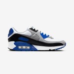 Nike Air Max 90 CD0881-102 - White, Black & Blue Sneakers with Grey Overlays