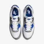 Nike Air Max 90 CD0881-102 - White, Black & Blue Sneakers with Grey Overlays