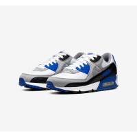 Nike Air Max 90 CD0881-102 - Weiße, Schwarze & Blaue Sneaker mit Grauen Overlays | Ikonisches Design & Täglicher Komfort