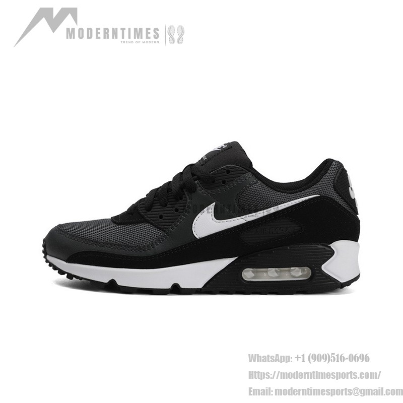 Schwarze und dunkelgrüne Nike Air Max 90 Sneaker mit weißem Swoosh