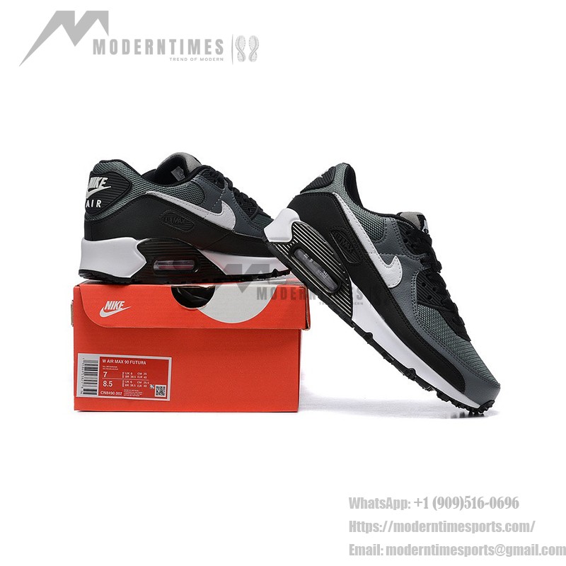 Nike Air Max 90 CN8490-002 - Black and Grey Sneakers with White Swoosh