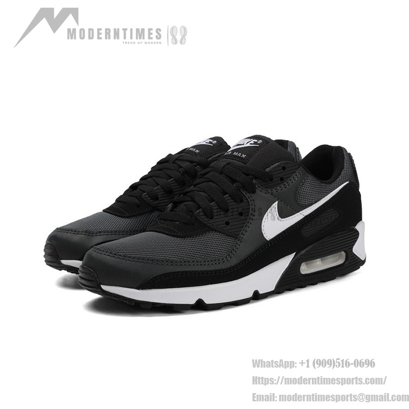 Schwarze und dunkelgrüne Nike Air Max 90 Sneaker mit weißem Swoosh