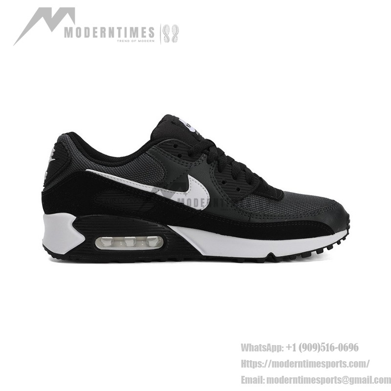 Schwarze und dunkelgrüne Nike Air Max 90 Sneaker mit weißem Swoosh