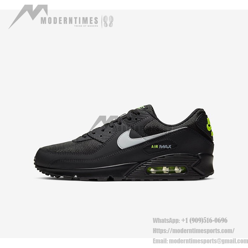 Nike Air Max 90 'Black/Volt Green' CV1634-001 - Bold Black Sneakers with Neon Green Accents