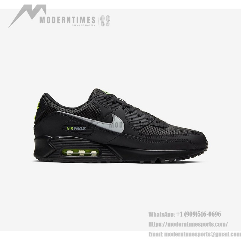 Nike Air Max 90 'Black/Volt Green' CV1634-001 - Bold Black Sneakers with Neon Green Accents