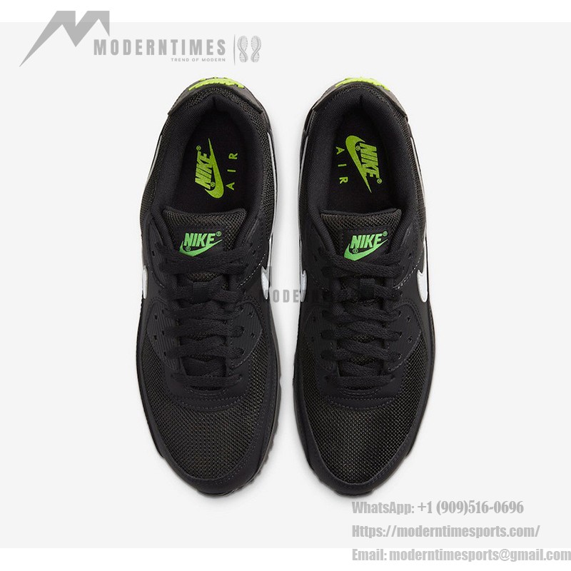 Nike Air Max 90 'Black/Volt Green' CV1634-001 - Bold Black Sneakers with Neon Green Accents