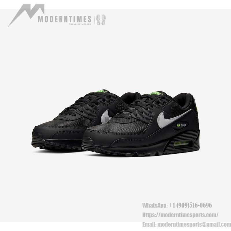 Nike Air Max 90 'Black/Volt Green' CV1634-001 - Bold Black Sneakers with Neon Green Accents