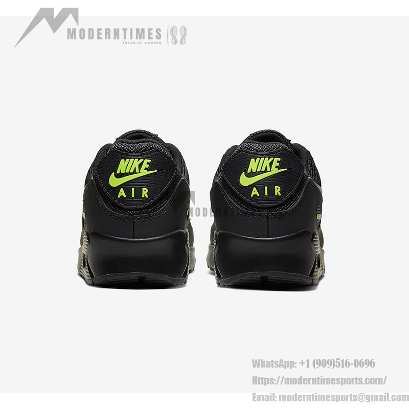 Nike Air Max 90 'Black/Volt Green' CV1634-001 - Bold Black Sneakers with Neon Green Accents