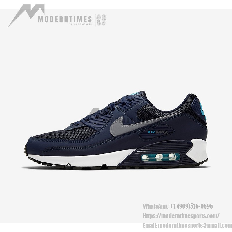 Nike Air Max 90 'Navy Blue' CV1634-400 - Stylish Navy Sneakers with Light Blue Accents