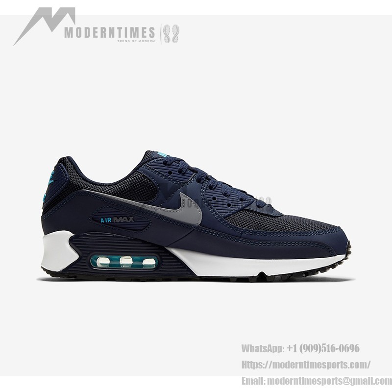 Nike Air Max 90 'Navy Blue' CV1634-400 - Stylish Navy Sneakers with Light Blue Accents