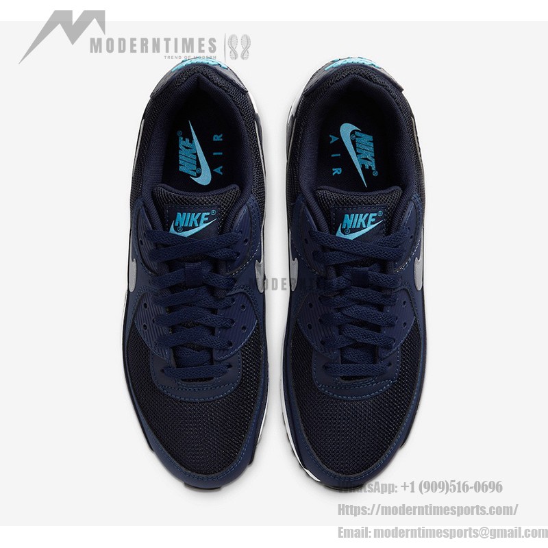 Nike Air Max 90 'Marineblau' CV1634-400 - Stilvolle Marineblaue Sneakers mit Hellblauen Akzenten