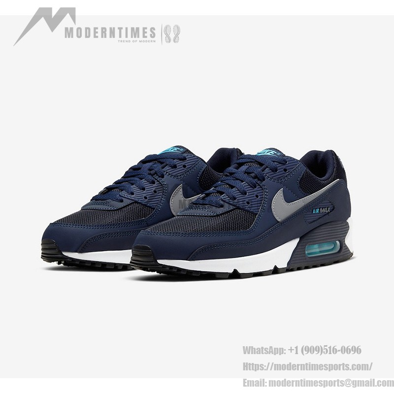 Nike Air Max 90 'Marineblau' CV1634-400 - Stilvolle Marineblaue Sneakers mit Hellblauen Akzenten