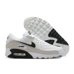 Nike Air Max 90 CW7483-100 - White and Light Grey Sneakers with Black Swoosh