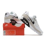 Nike Air Max 90 CW7483-100 - White and Light Grey Sneakers with Black Swoosh