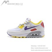 Nike Air Max 90 DA8726-100 - White Sneakers with Vibrant Yellow, Purple & Red Accents | Iconic Style & Comfort