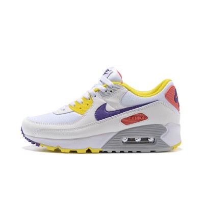 Nike Air Max 90 DA8726-100 - White Sneakers with Vibrant Yellow, Purple & Red Accents | Iconic Style & Comfort