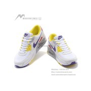 Nike Air Max 90 DA8726-100 - White Sneakers with Vibrant Yellow, Purple & Red Accents | Iconic Style & Comfort