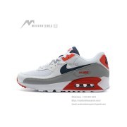 Nike Air Max 90 DB0625-101 - White Sneakers with Grey, Red & Navy Accents | Timeless Comfort & Style