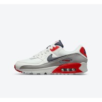 Nike Air Max 90 DB0625-101 - White Sneakers with Red & Navy Accents | Timeless Style & Everyday Comfort