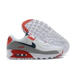 Nike Air Max 90 DB0625-101 - White Sneakers with Grey, Red, and Navy Accents