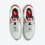 Nike Air Max 90 DB0625-101, white sneakers with red and navy accents