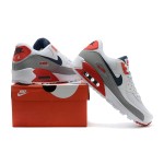 Nike Air Max 90 DB0625-101 - White Sneakers with Grey, Red, and Navy Accents