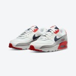 Nike Air Max 90 DB0625-101, white sneakers with red and navy accents