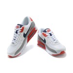 Nike Air Max 90 DB0625-101 - White Sneakers with Grey, Red, and Navy Accents