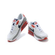 Nike Air Max 90 DB0625-101 - White Sneakers with Grey, Red & Navy Accents | Timeless Comfort & Style