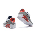 Nike Air Max 90 DB0625-101 - White Sneakers with Grey, Red, and Navy Accents