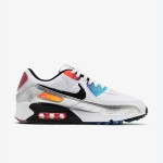 Nike Air Max 90 DC0835-101 "Pixel" Edition in white with multicolor accents and a digital-style Swoosh.