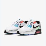 Nike Air Max 90 DC0835-101 "Pixel" Edition in white with multicolor accents and a digital-style Swoosh.