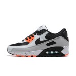 Nike Air Max 90 DC9845-100 - グレー、ブラック＆オレンジのスニーカー、斑点模様のミッドソール付き