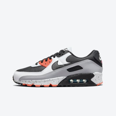 Nike Air Max 90 DC9845-100 - Grey & Black Sneakers with Orange Accents | Stylish Comfort & Durable Design