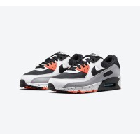 Nike Air Max 90 DC9845-100 - Grey & Black Sneakers with Orange Accents | Stylish Comfort & Durable Design