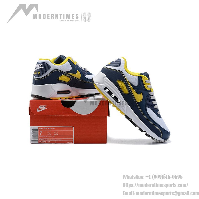 Nike Air Max 90 DC9845-101 Navy Blue Sneakers with Yellow Accents