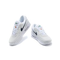 Nike Air Max 90 DH1316-101 - Clean White Sneakers with Navy & Green Accents | Timeless Comfort & Modern Style