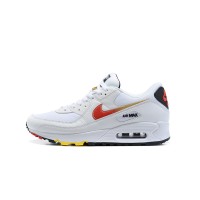 Nike Air Max 90 DJ5530-100 - White Sneakers with Red Swoosh & Gold Accents | Stylish Comfort & Iconic Design